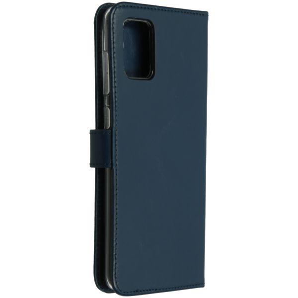 Selencia Echt Lederen Bookcase Samsung Galaxy A71 - Blauw / Blau / Blue