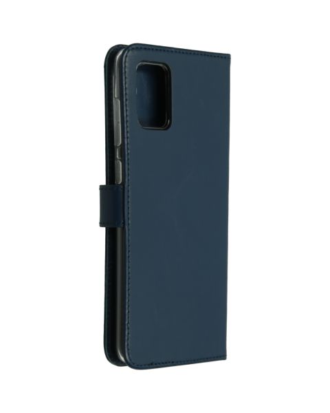 Selencia Echt Lederen Bookcase Samsung Galaxy A71 - Blauw / Blau / Blue