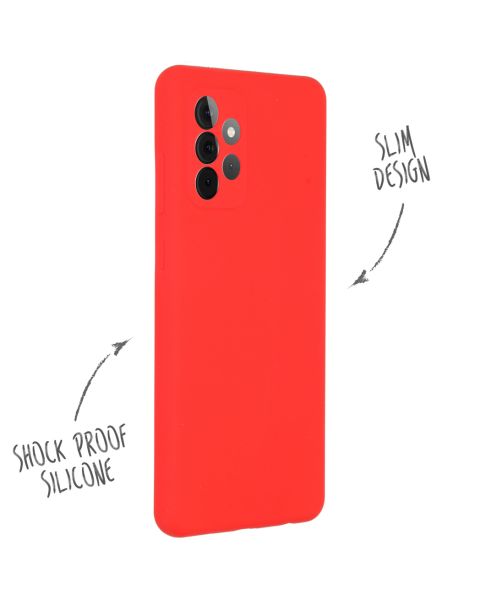 Accezz Liquid Silicone Backcover Samsung Galaxy A72 - Rood / Rot / Red