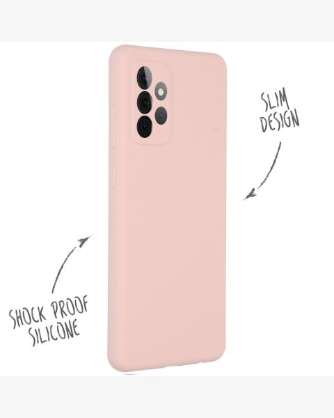 Accezz Liquid Silicone Backcover Samsung Galaxy A72 - Roze / Rosa / Pink