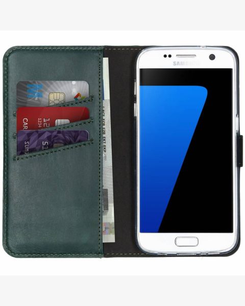 Selencia Echt Lederen Bookcase Samsung Galaxy S7
