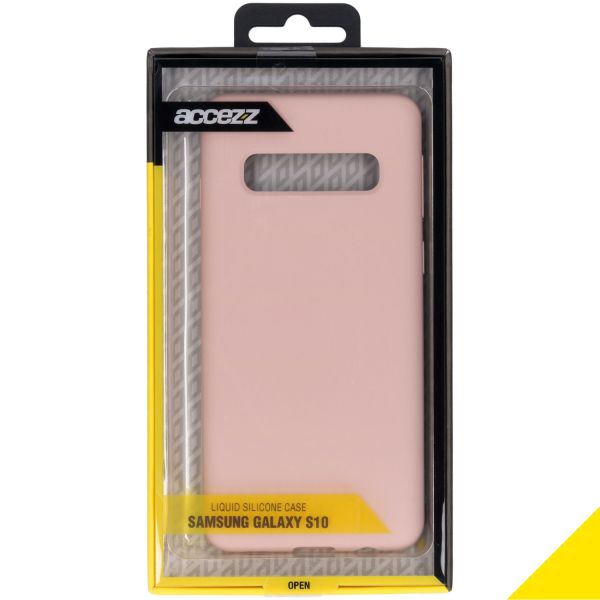 Accezz Liquid Silicone Backcover Samsung Galaxy S10 - Roze / Rosa / Pink
