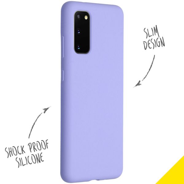 Liquid Silicone Backcover Samsung Galaxy S20 - Paars - Paars / Purple
