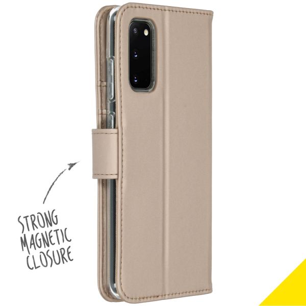 Accezz Wallet Softcase Bookcase Samsung Galaxy S20 - Goud / Gold