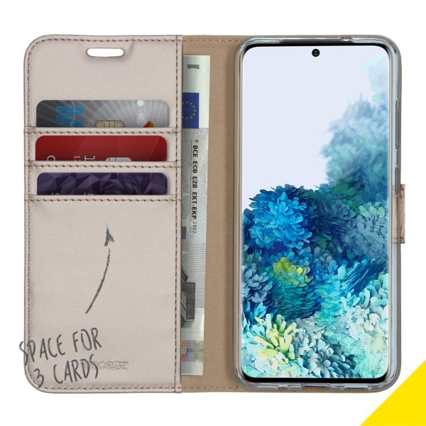 Accezz Wallet Softcase Bookcase Samsung Galaxy S20 - Goud / Gold
