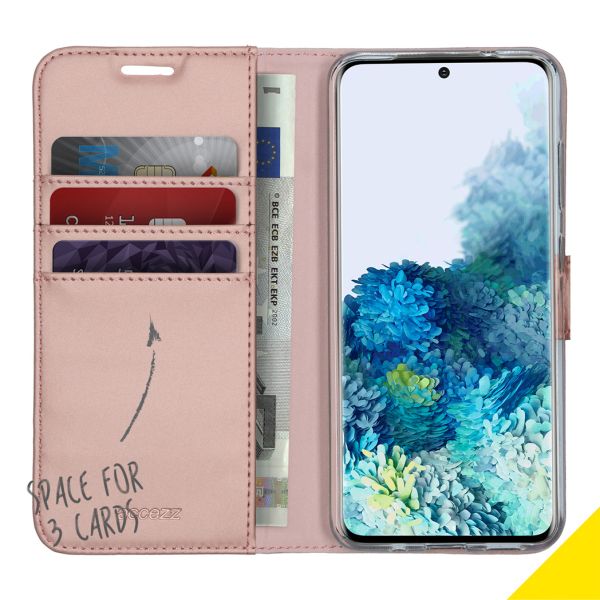 Accezz Wallet Softcase Bookcase Samsung Galaxy S20 - Rosé Goud / Roségold
