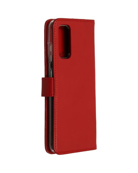 Selencia Echt Lederen Bookcase Samsung Galaxy S20 - Rood / Rot / Red