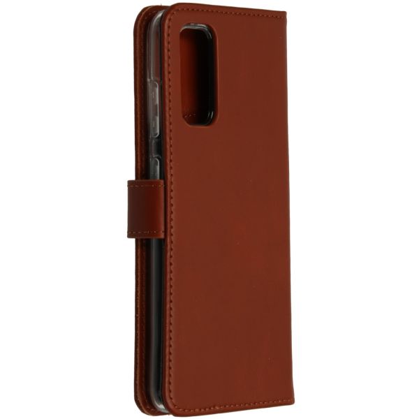 Selencia Echt Lederen Bookcase Samsung Galaxy S20 - Lichtbruin / Hellbraun  / Light Brown