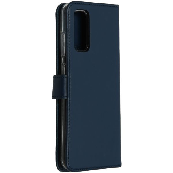 Selencia Echt Lederen Bookcase Samsung Galaxy S20 - Blauw / Blau / Blue