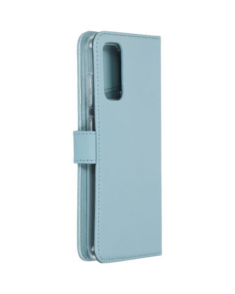 Selencia Echt Lederen Bookcase Samsung Galaxy S20 - Lichtblauw / Hellblau / Light Blue