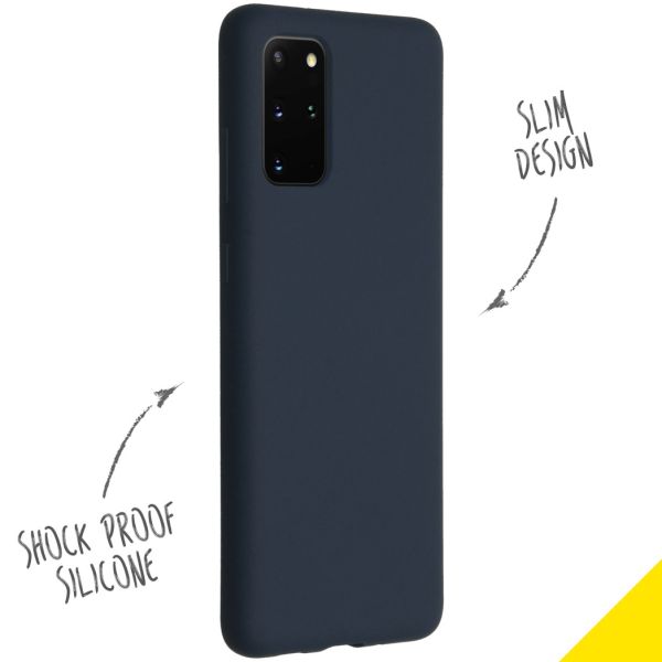 Accezz Liquid Silicone Backcover Samsung Galaxy S20 Plus - Blauw / Blau / Blue