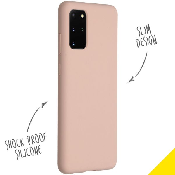 Accezz Liquid Silicone Backcover Samsung Galaxy S20 Plus - Roze / Rosa / Pink