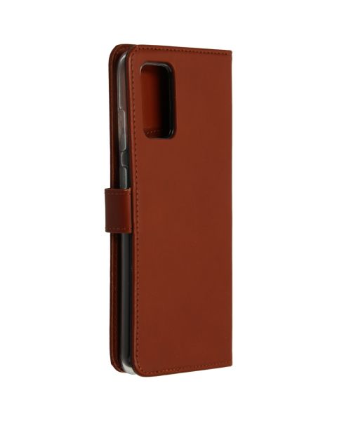 Selencia Echt Lederen Bookcase Samsung Galaxy S20 Plus - Lichtbruin / Hellbraun  / Light Brown