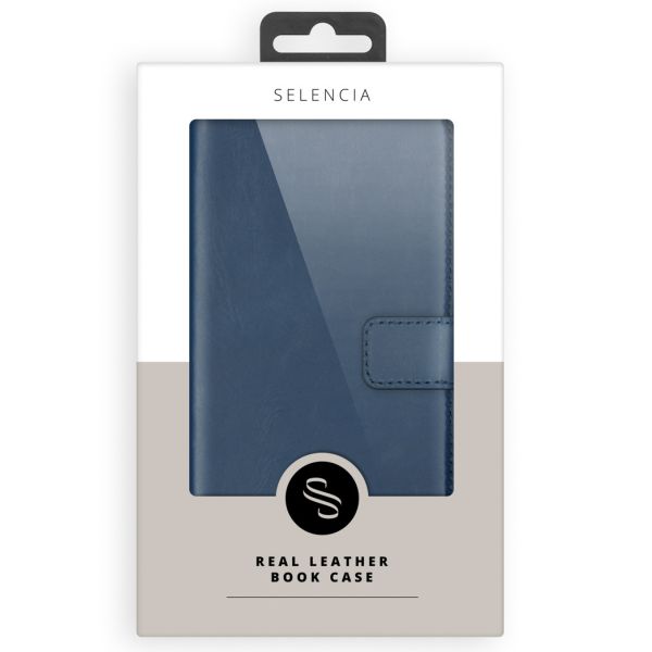 Selencia Echt Lederen Bookcase Samsung Galaxy S20 Plus - Blauw / Blau / Blue