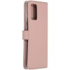 Selencia Echt Lederen Bookcase Samsung Galaxy S20 Plus - Roze / Rosa / Pink