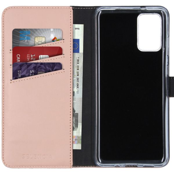 Selencia Echt Lederen Bookcase Samsung Galaxy S20 Plus - Roze / Rosa / Pink