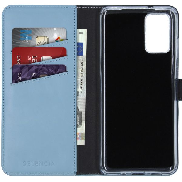 Selencia Echt Lederen Bookcase Samsung Galaxy S20 Plus - Lichtblauw / Hellblau / Light Blue