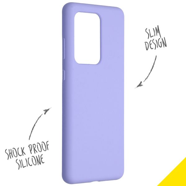 Accezz Liquid Silicone Backcover Samsung Galaxy S20 Ultra - Paars / Violett  / Purple