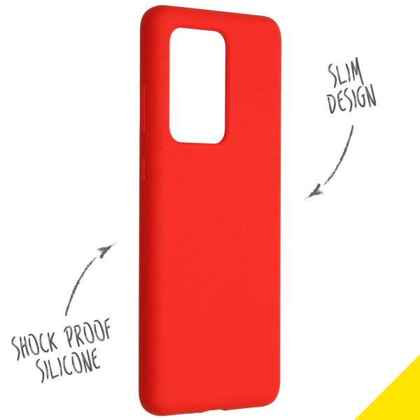 Accezz Liquid Silicone Backcover Samsung Galaxy S20 Ultra - Rood / Rot / Red