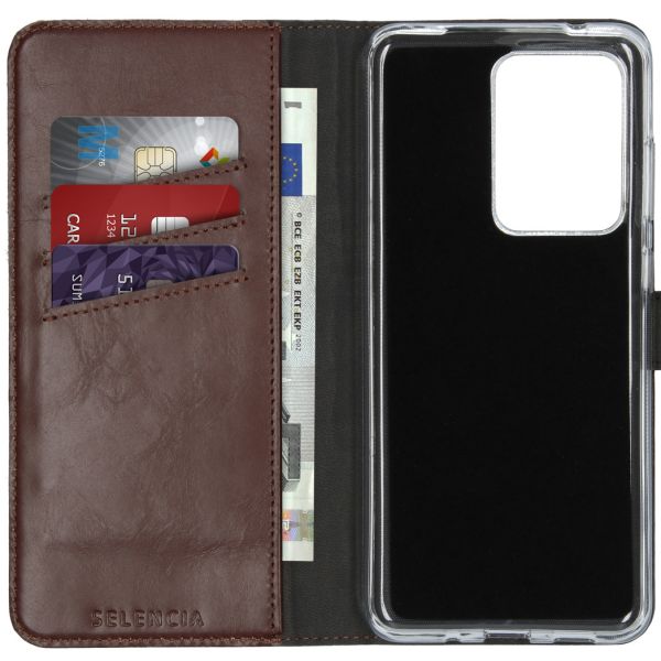 Selencia Echt Lederen Bookcase Samsung Galaxy S20 Ultra - Bruin / Braun  / Brown
