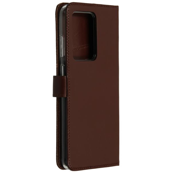 Selencia Echt Lederen Bookcase Samsung Galaxy S20 Ultra - Bruin / Braun  / Brown