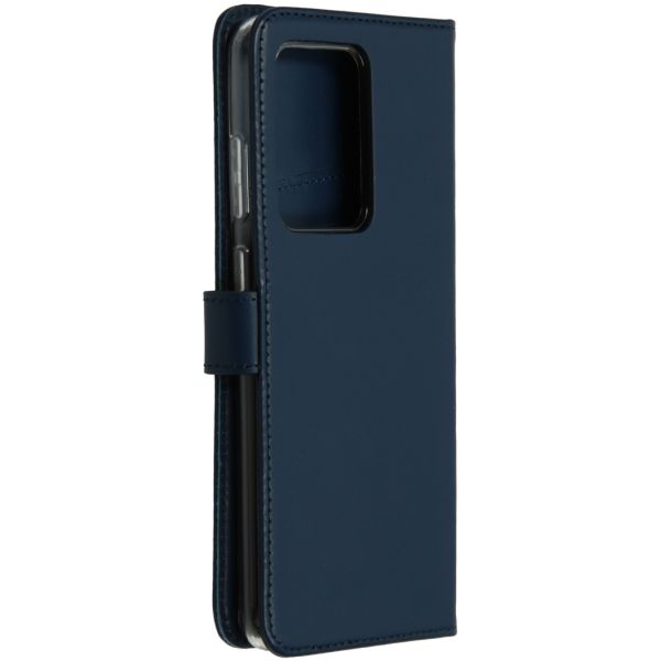 Selencia Echt Lederen Bookcase Samsung Galaxy S20 Ultra - Blauw / Blau / Blue