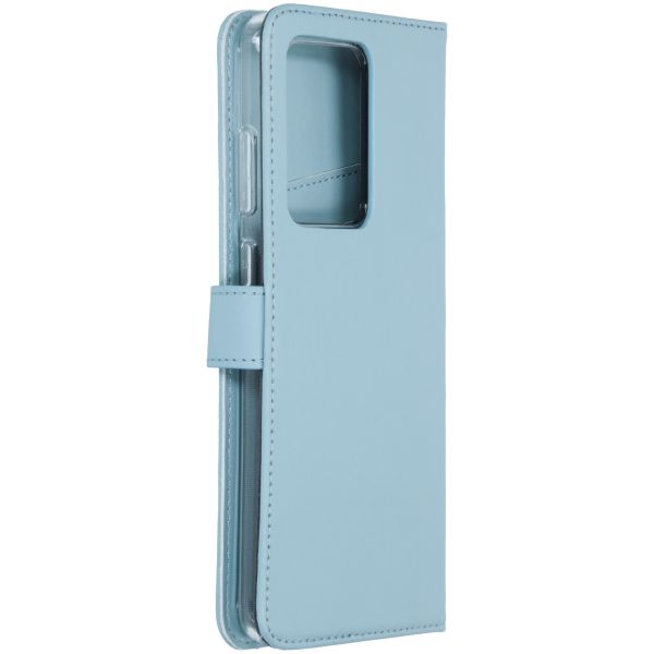 Selencia Echt Lederen Bookcase Samsung Galaxy S20 Ultra - Lichtblauw / Hellblau / Light Blue