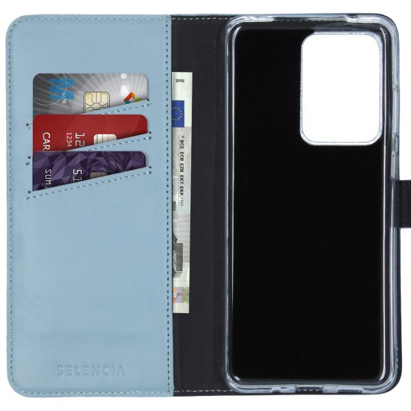 Selencia Echt Lederen Bookcase Samsung Galaxy S20 Ultra - Lichtblauw / Hellblau / Light Blue