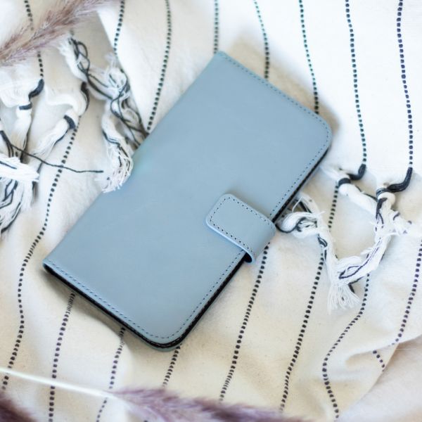 Selencia Echt Lederen Bookcase Samsung Galaxy S20 Ultra - Lichtblauw / Hellblau / Light Blue