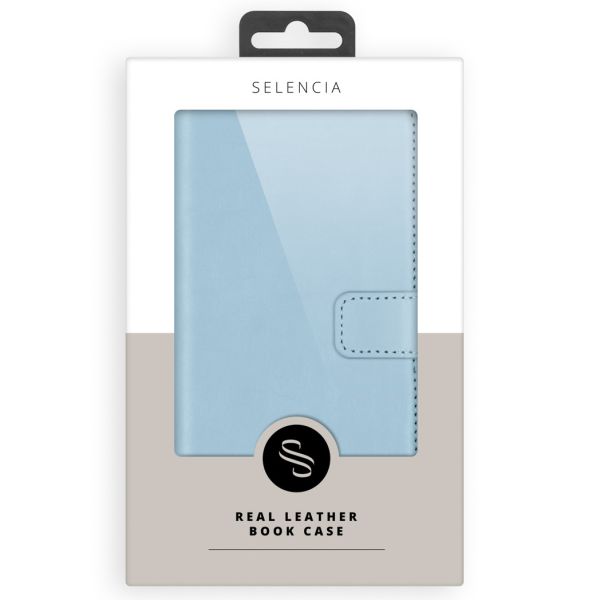 Selencia Echt Lederen Bookcase Samsung Galaxy S20 Ultra - Lichtblauw / Hellblau / Light Blue