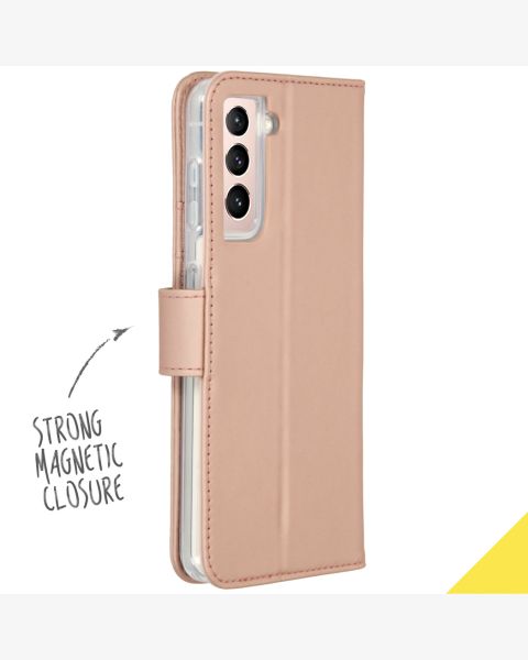 Accezz Wallet Softcase Bookcase Samsung Galaxy S21 - Rosé Goud / Roségold