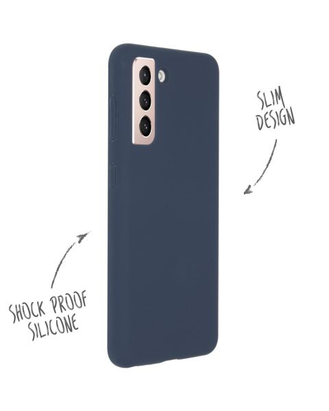 Accezz Liquid Silicone Backcover Galaxy S21 Plus - Donkerblauw / Dunkelblau  / Dark blue