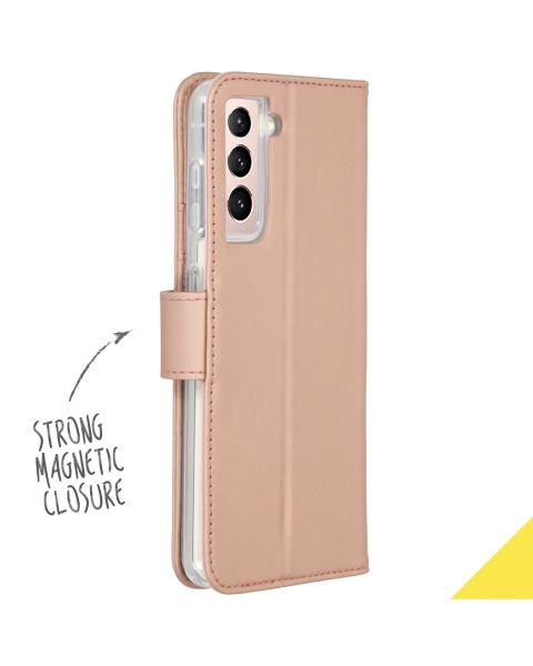 Accezz Wallet Softcase Bookcase Galaxy S21 Plus - Rosé Goud / Roségold