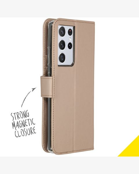 Accezz Wallet Softcase Bookcase Galaxy S21 Ultra - Goud / Gold