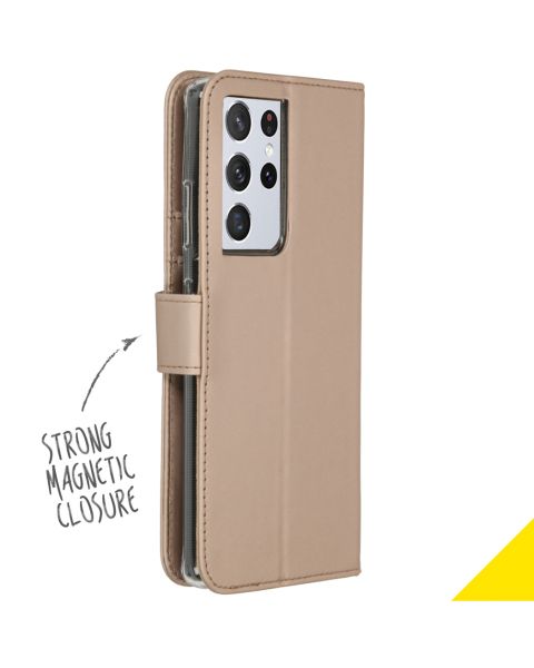 Accezz Wallet Softcase Bookcase Galaxy S21 Ultra - Goud / Gold