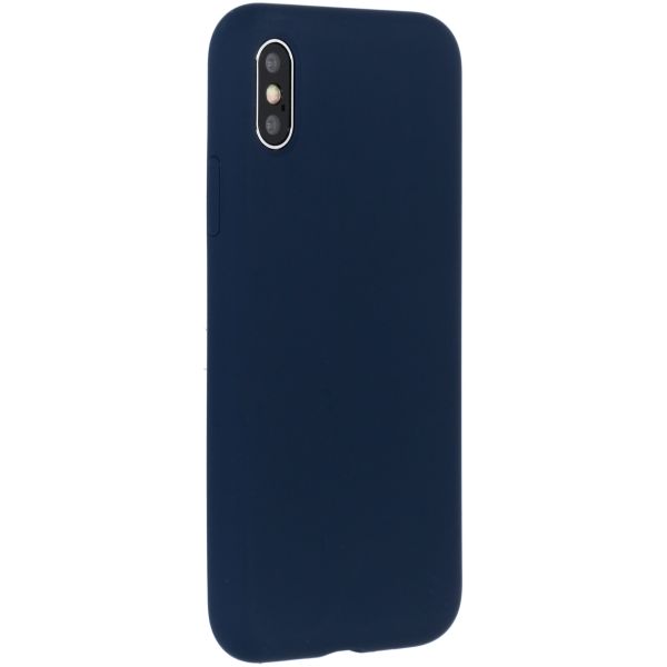 Accezz Liquid Silicone Backcover iPhone Xs / X - Blauw / Blau / Blue