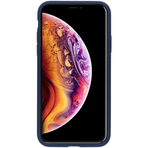 Accezz Liquid Silicone Backcover iPhone Xs / X - Blauw / Blau / Blue