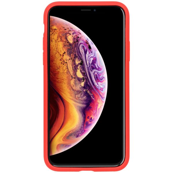 Accezz Liquid Silicone Backcover iPhone Xs / X - Rood / Rot / Red