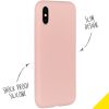 Accezz Liquid Silicone Backcover iPhone Xs / X - Roze / Rosa / Pink