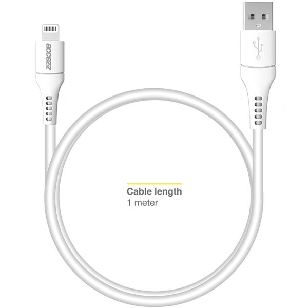 Accezz Lightning naar USB kabel - MFi certificering - 1 meter - Wit / Weiß / White