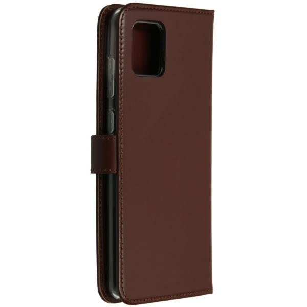 Echt Lederen Booktype Samsung Galaxy Note 10 Lite - Bruin / Brown