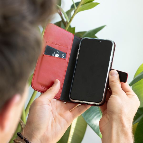 Echt Lederen Booktype Samsung Galaxy Note 9 - Rood / Red