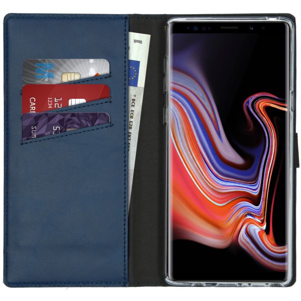 Echt Lederen Booktype Samsung Galaxy Note 9 - Blauw / Blue
