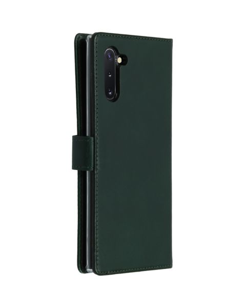 Selencia Echt Lederen Bookcase Samsung Galaxy Note 10 - Groen / Grün  / Green
