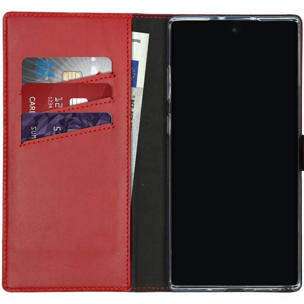 Echt Lederen Booktype Samsung Galaxy Note 10 Plus - Rood - Rood / Red