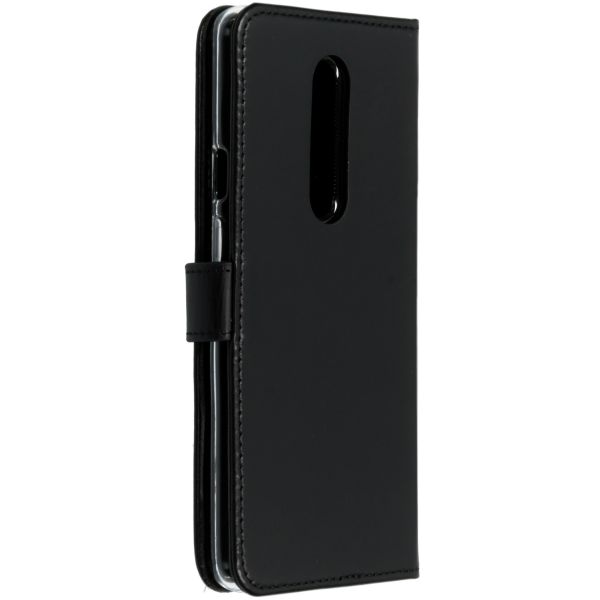 Selencia Lederen Bookcase OnePlus 7 Pro - Zwart / Schwarz / Black
