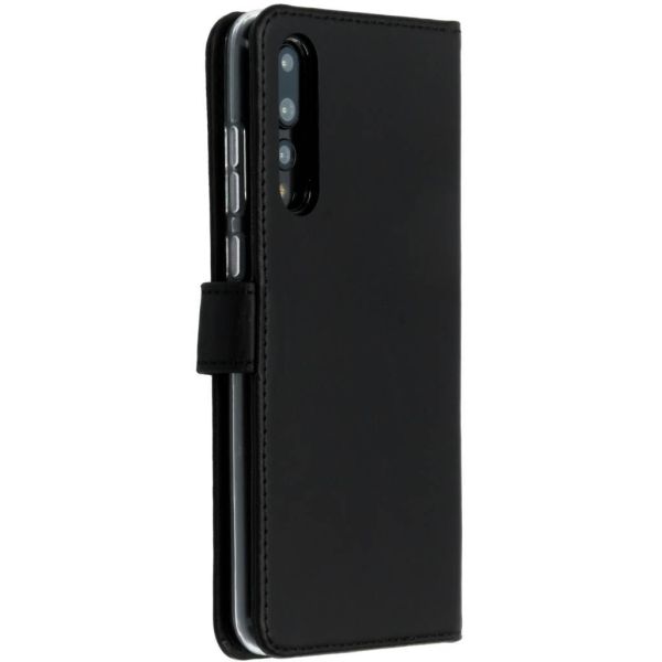 Selencia Echt Lederen Bookcase Huawei P20 Pro - Zwart / Schwarz / Black
