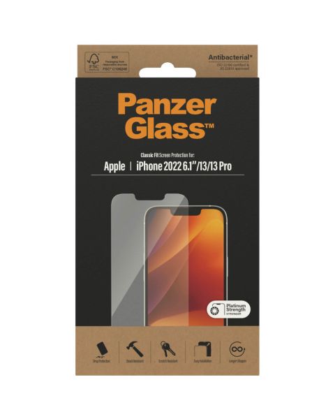 PanzerGlass Anti-Bacterial Screenprotector iPhone 14 / 13 / 13 Pro