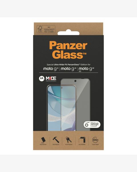 PanzerGlass Ultra-Wide Fit Anti-Bacterial Screenprotector Motorola Moto G73