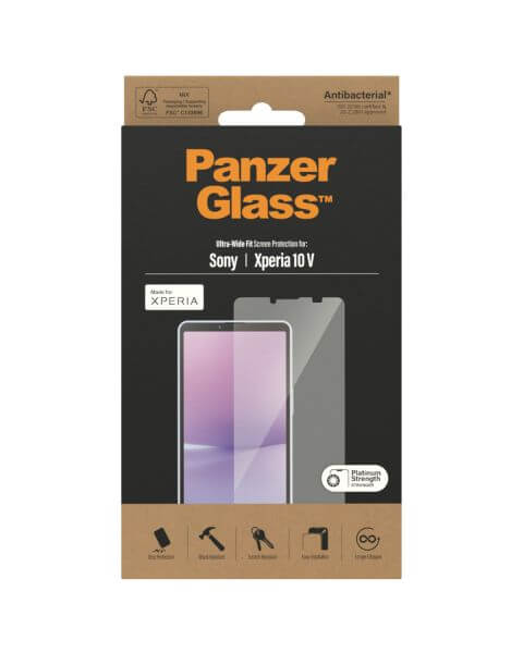 PanzerGlass Ultra-Wide Fit Anti-Bacterial Screenprotector Sony Xperia 10 V